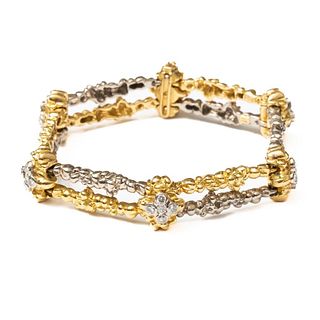 Cartier Two-Color Nugget Gold and Diamond Bracelet