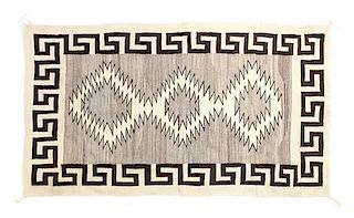 Three Navajo Transitional Period Rugs, First: 77 x 42 1/2 inches.