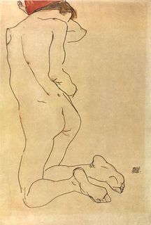 Egon Schiele (After) - Bare back with red band