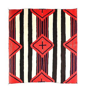 A Navajo Third Phase Chief's Blanket, 59 1/4 x 65 inches.