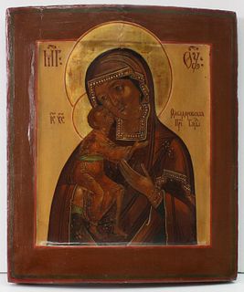 Unknown Artist - Russian Icon of Fedorou Mother of God