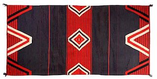 A Germantown Moki Style Serape, Hubbell Revival, 114 x 55 inches.