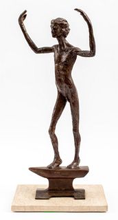 Victor Salmones Male Nude Bronze Sculpture, 1981