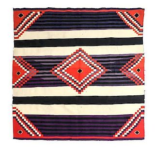 A Navajo Germantown Third Phase Chief Design Variant Blanket, 63 x 61 inches.
