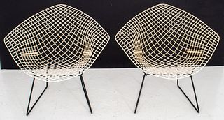 Harry Bertoia Knoll Mid-Century Diamond Chairs, Pr