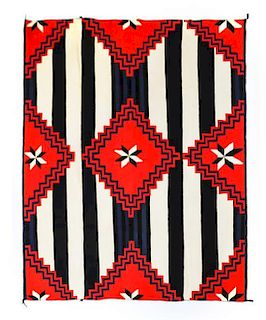 A Navajo Germantown Third Phase Chief's Blanket, 66 x 83 7/8 inches.