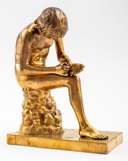 Collas Barbedienne "Spinario" Gilt Bronze Statue