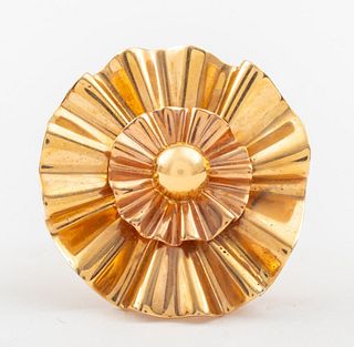 14K Rose Gold Flower Brooch / Pin