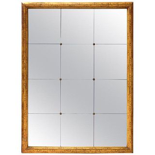 Hollywood Regency Style Painted Faux Bamboo Mirror