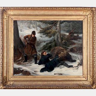 François-Auguste Biard (1798-1882) The Bear Hunters, Oil on canvas,