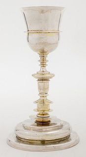 Antique Silver Chalice with Gold Washed Cup