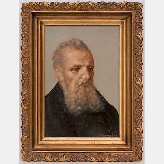 A. Mishkoff (19th/20th Century) Portrait of a Gentleman, Oil on canvas,