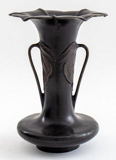 Japanese Meiji Bronze Ikebana Vase, 19th c