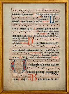 Illuminated Antiphon Manuscript on Vellum 16/17 C.