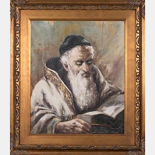 Artist Unknown (20th Century) Portrait of a Rabbi, Oil on canvas,