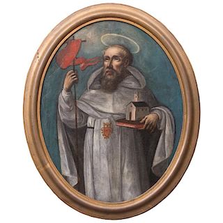 Artist Unknown (19th Century) St. Benedict, Oil on canvas,