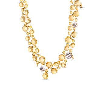 Orlando Orlandini Italian Gold and Diamond Roundel Necklace