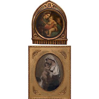 Two Decorative Works Depicting Mother and Child, 20th Century,