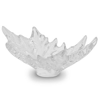 Vintage Lalique Champ-Elysses Leaf-form Crystal Centerpiece Bowl