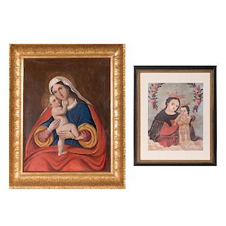 Two Decorative Works Depicting Madonna and Child, 20th Century,