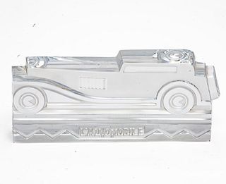 Rare Daum French, Late 20th Century L'Automobile Crystal Sculpture