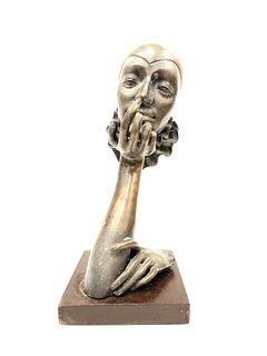 Head in Hand Sculpture Abstract Face Statue Art Modern