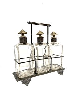 Set Of Sterling Silver Decanters
