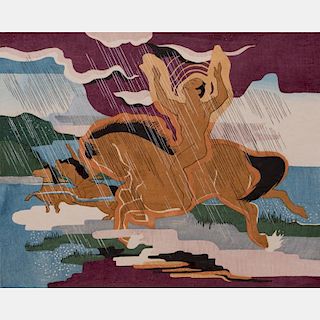 Stanton MacDonald-Wright (1890-1973) No. 13 Issa-Stanton-Kyoto, Woodcut in colors,