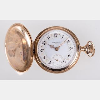 An Elgin 14kt. Yellow Gold Ladies Pocket Watch, 20th Century,