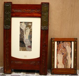 MAGNIFICENT TWO PIECE METAL & WOOD FRAMES MADE BY GUSTAV KLIMT & BROTHERS