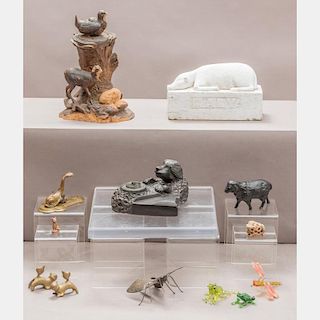 A Miscellaneous Collection of Decorative Items Depicting Animals and Insects, 19th/20th Century.