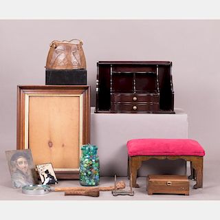 A Miscellaneous Collection of Wood, Metal and Glass Decorative Items, 20th Century,