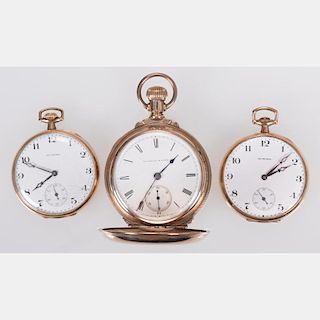 A Group of Three American Gold Filled Pocket Watches, 20th Century.