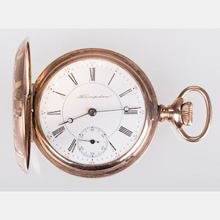 A Hampden Gold Plated Pocket Watch, 20th Century,