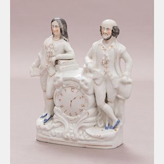 A Staffordshire Porcelain Figural Group, 20th Century,