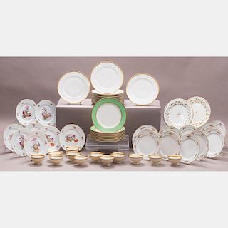 A Set of Twelve Limoges Dinner Plates with Gilt Decoration for Cowell and Hubbard Co., Cleveland, 20th Century,