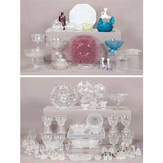 A Miscellaneous Collection of Pressed and Molded Glass Decorative and Serving Items, 20th Century.