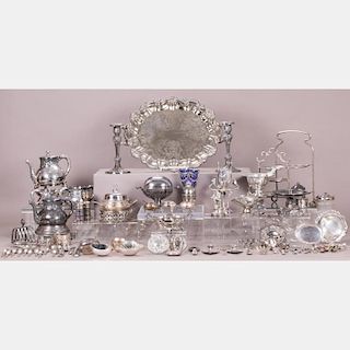 A Miscellaneous Collection of Silver Plated Decorative and Serving Items, 20th Century,