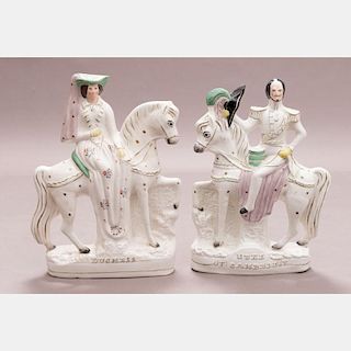 A Pair of Staffordshire 'Duke and Duchess of Cambridge' Figures, 20th Century.