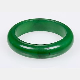 A Green Jade Bangle Bracelet,