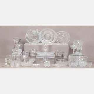 A Miscellaneous Collection of Cut Crystal and Pressed Glass Decorative and Serving Items, 20th Century.