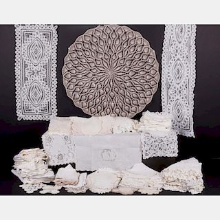 A Miscellaneous Collection of Vintage Linens and Lace, 20th Century,