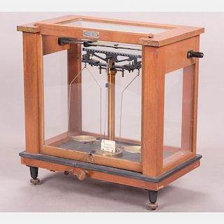 A Short Beam Analytical Balance by Seederer-Kohlbusch, Inc., Early 20th Century,