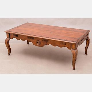 An Italian Country Style Mahogany Low Table, 20th Century.