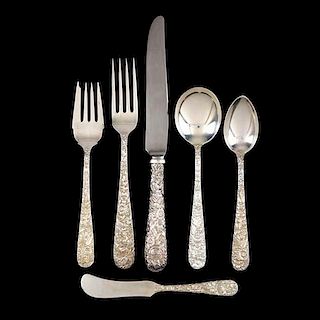 S. Kirk & Son "Repousse" Sterling Silver Flatware Service 