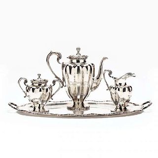 Mexican Sterling Silver Coffee Set with Tray 