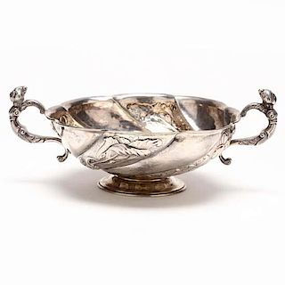 Unusual George III Silver Two-Handled Brandy Bowl 