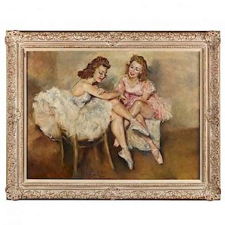 Pal Fried (1893-1976), Two Ballerinas 