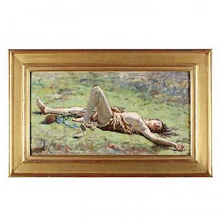 Alexandre Jacques Chantron (French, 1842-1918), Sleeping Maenad 