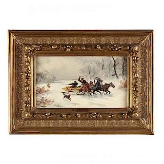 att. Jan Wolski (Polish, 19th century), Snow Scene 